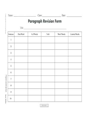 Paragraph Revision Form