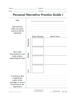 Personal Narrative Practice Guide
