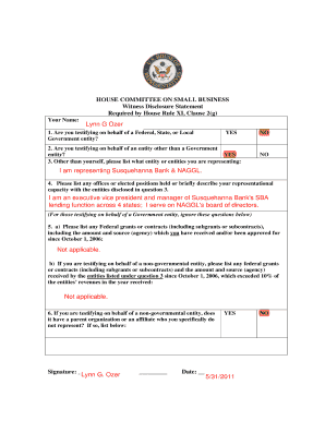 Witness Disclosure Statement