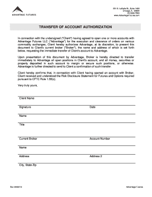 Transfer of Account Authorization