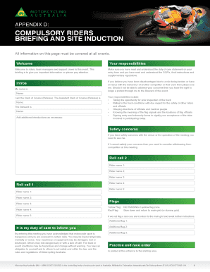 Compulsory Riders Briefing and Site Induction