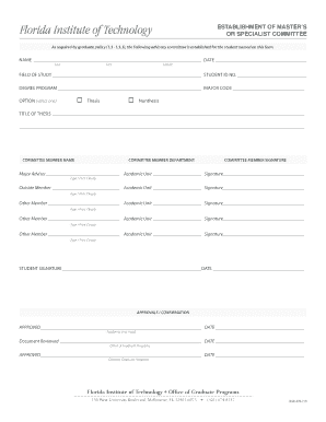 Graduate Committee Establishment Form