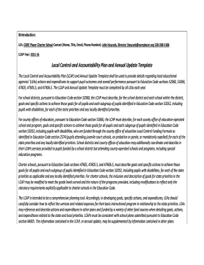 Local Control and Accountability Plan Template