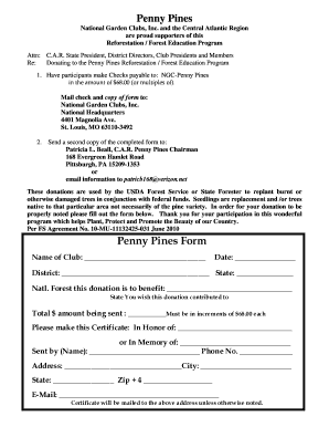 Penny Pines Reforestation Donation Form