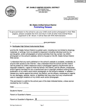 Publishing Release Permission Form