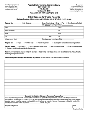 Michigan FOIA Request Form