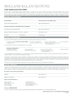 Cost Basis Election Form