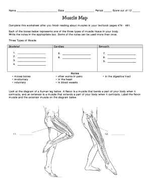 Muscle Map Worksheet