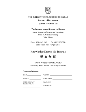International School of Macao Student Handbook