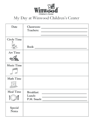Childcare Daily Report Form