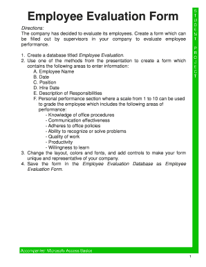 Store evaluation template - Employee Evaluation Form Instructions - Polson 7-8 - polson k12 mt