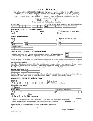 Slovak Tax Refund Declaration Form