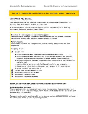 Employee Performance and Support Policy Template