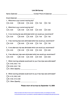 Link 204 Survey Form