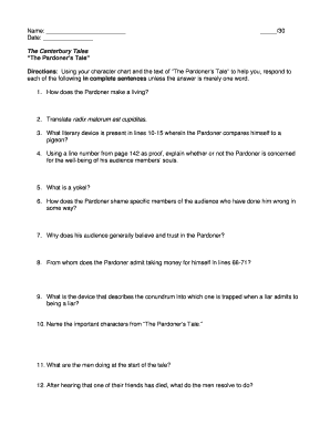 The Pardoner's Tale Study Guide