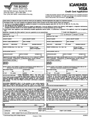 Credit Card Application Form