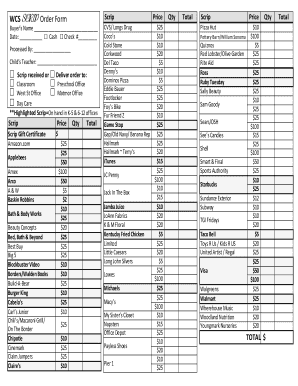 WCS Order Form