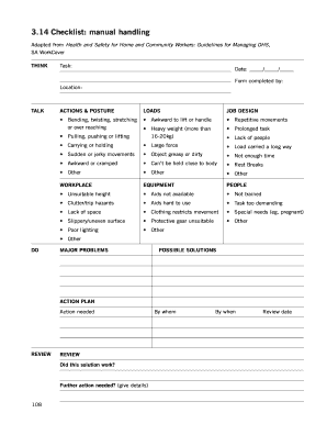 Manual Handling Checklist