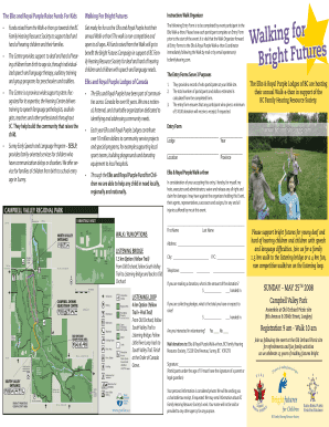Elks and Royal Purple Walk-a-thon Entry Form