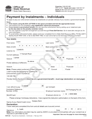Payment by Instalments Application