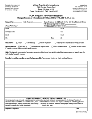 Michigan FOIA Request Form