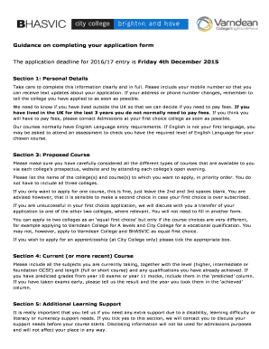 UK College Application Form