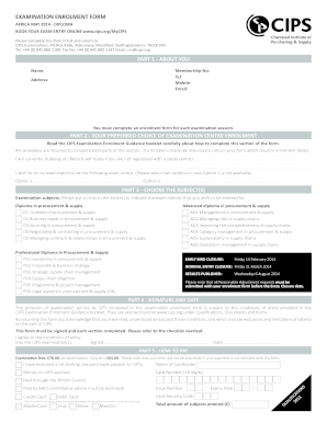 CIPS Examination Enrolment Form