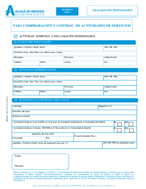 MODELO DECLARACIÓN RESPONSABLE