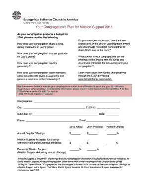 2014 Mission Support Plan Form