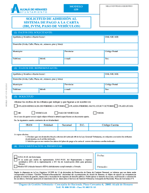 Solicitud de Adhesión al Sistema de Pago a la Carta