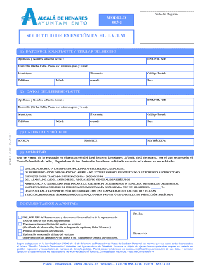 Solicitud de Exención en el I.V.T.M.