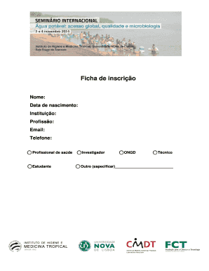Ficha de inscrição