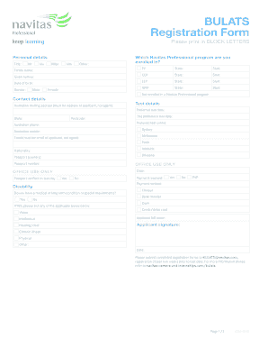 BULATS Registration Form