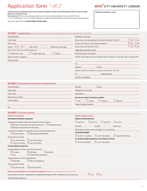 INTO City University London Application Form