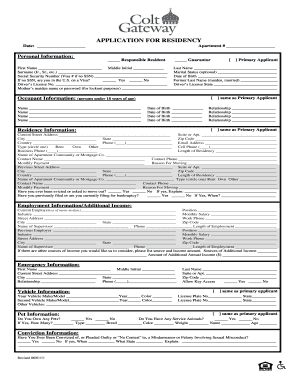 Application for Residency