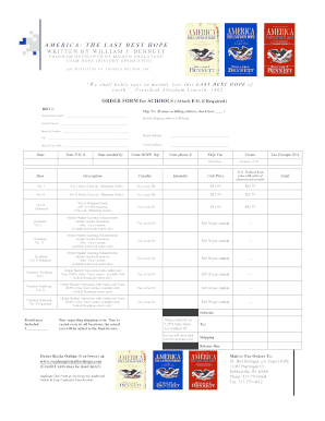 America The Last Best Hope Order Form