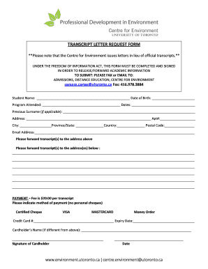 Transcript Request Form