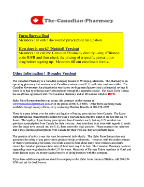 Idaho Farm Bureau Prescription Order Form