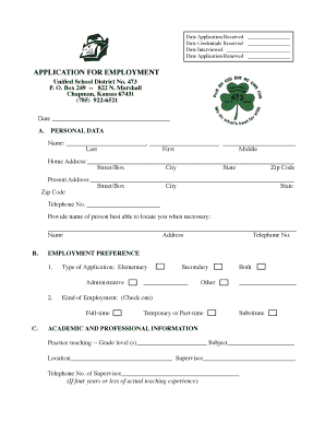 Employment Application Form