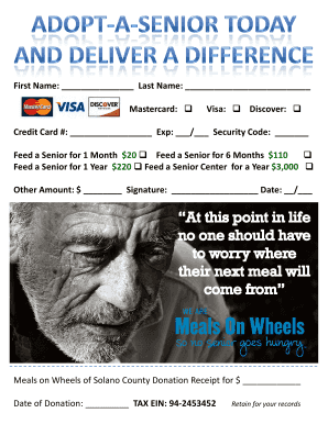 Meals on Wheels Donation Form