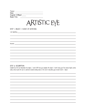 English 12 Artistic Eye Assignment