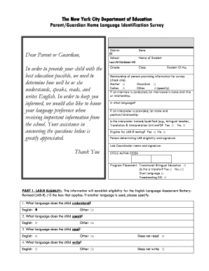 New York City Home Language Identification Survey