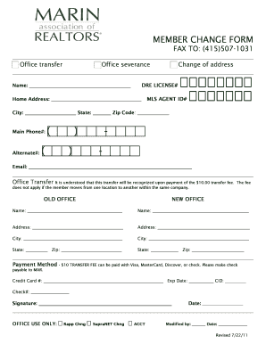 Member Change Form