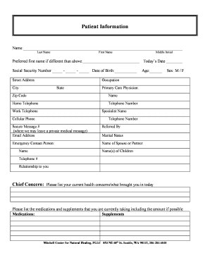 Patient Intake Form
