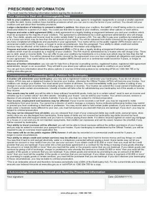 Bankruptcy Declaration Form