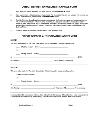 Direct Deposit Enrollment Form