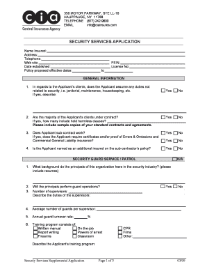 Security Services Application