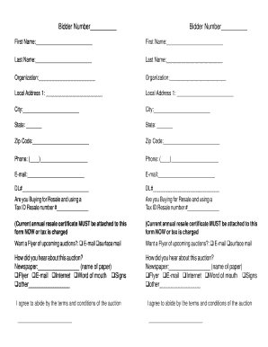 Bidder Registration Form