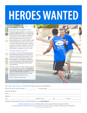Juvenile Myositis Fundraiser Donation Form