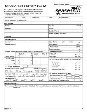 Seasearch Survey Form